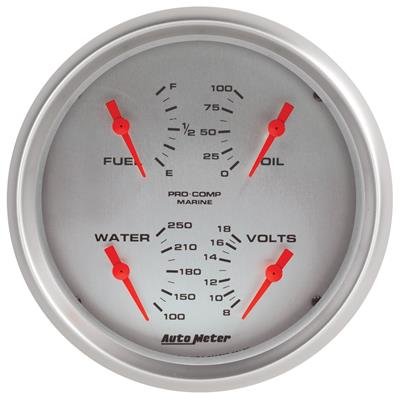 Autometer Marine Silver 5in Ultra-Lite 100 PSI