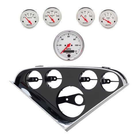 Autometer Arctic White Direct Fit Dash Kit 55-56 Chevrolet (1 x 3-3/8in. / 4 x 2-1/16in.)