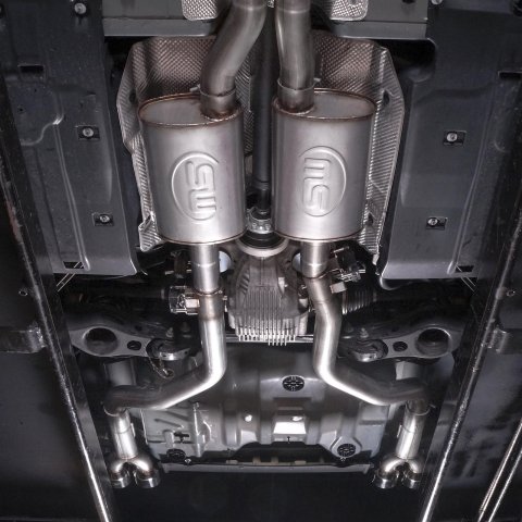 Stainless Works 15-19 Dodge Challenger 6.2L/6.4L Hemi 3in Legend Catback X-Pipe w/4in Quad Tips