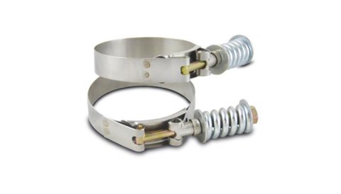 Vibrant SS T-Bolt Clamps Pack of 2 Size Range: 6.25in to 6.55in OD For use w/ 6in ID Coupling