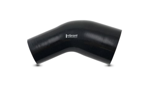 Vibrant 3in ID x 3.50in ID Gloss Black Silicone 45 Degree Transition Elbow