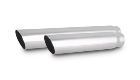 Vibrant 3in Round SS Truck/SUV Exhaust Tip (Single Wall Angle Cut) - 2.5in inlet 18in long