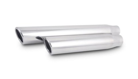 Vibrant 3in Round SS Truck/SUV Exh Tip (Single wall Angle Cut Rolled Edge) - 2.5in inlet 11in long