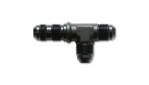 Vibrant -10AN Bulkhead Adapter Tee on Run Fittings - Anodized Black Only