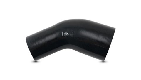 Vibrant 3in ID x 2.25in ID Gloss Black Silicone 45 Degree Transition Elbow