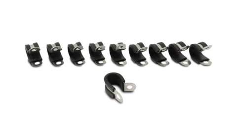Vibrant Stainless Steel Cushion P-Clamp for 1.125in OD Hose (10 Pack)