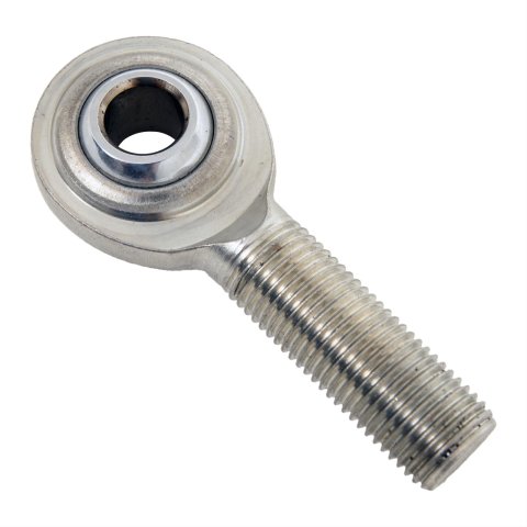 QA1 C Series 2-Pc Rod End - Male/Left Hand - .375in Bore x 1/2-20 - Carbon Steel w/PTFE