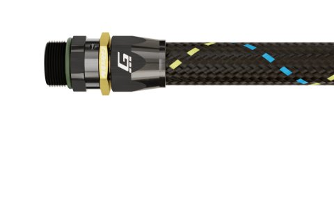 GReddy AN06 STRAIGHT ORB MALE BLACK/GOLD ANODIZED