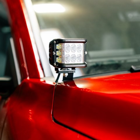 Cali Raised 2024+ Toyota Tacoma Ditch Light Bracket Kit - 2 3X2 18W Led Pods/Toyota OEM SQ Style