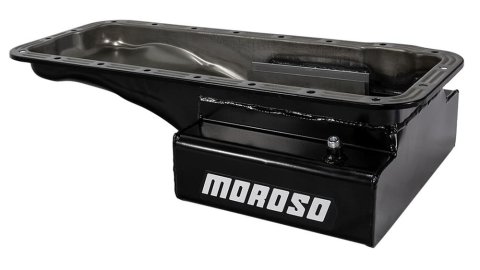 Moroso Ford 352-428 FE (w/Front Sump) Kicked Out Road Race Baffled 8qt 6in Steel Oil Pan