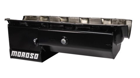 Moroso Chevrolet Big Block Mark IV Drag Race Baffled Power Pouch Wet Sump 7qt 8in Steel Oil Pan