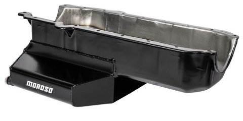 Moroso 86-Up Chevrolet Small Block (w/1 Piece Rear Main Seal) Wet Sump 7qt 7-1/8in Steel Oil Pan