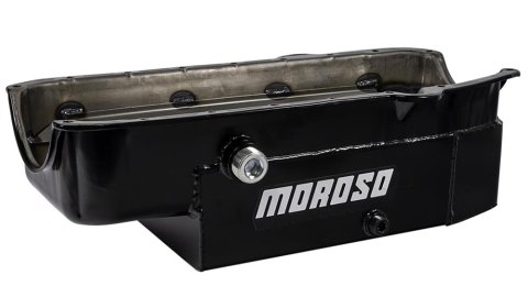 Moroso 86-Up Chevrolet Small Block (w/1in Inspection Bung) Wet Sump 8qt 6.5in Steel Oil Pan
