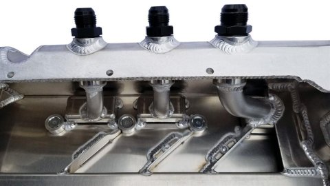 Moroso Dart/Rocket Spread Rail Dirt Late Model (w/Three Pick Ups) Dry Sump 6.5in Aluminum Oil Pan