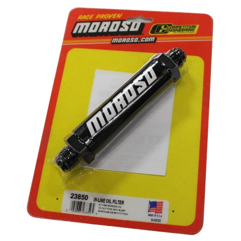 Moroso Oil Filter - In Line Screened -10An - Aluminum
