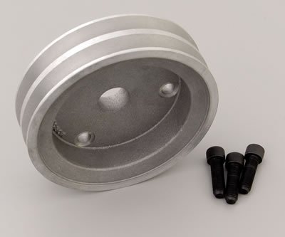 Moroso Chevrolet Small Block (w/Short Pump) Crankshaft Pulley - Double Groove - Cast Aluminum