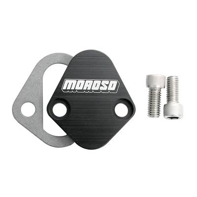 Moroso Chevrolet Big Block/Chrysler 273-440/Ford Fuel Pump Block-Off Plate w/Gaskets - Billet Alum