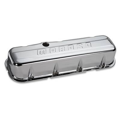 Moroso Chevrolet Big Block Valve Cover - w/o Baffles - Stamped Steel Chrome Plated - Pair