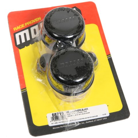 Moroso Valve Cover Breather - 1.22in Diameter - One Piece Push-In Type - Black Powder Coat