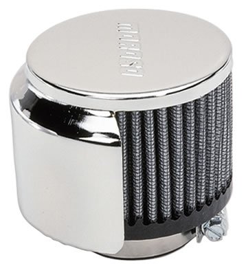 Moroso Filtered Valve Cover Breather - Clamp-On - Half Hood - 1-3/8in ID