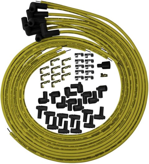 Moroso Universal Ignition Wire Set - Blue Max - Spiral Core - Unsleeved - 90 Degree - Yellow