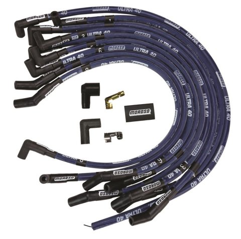 Moroso Ford 302 Ignition Wire Set - Ultra 40 - Sleeved - HEI - 135 Degree - Blue