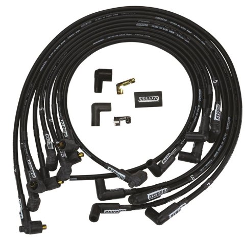Moroso Chevrolet Small Block Ignition Wire Set - Ultra 40 - Unsleeved - Non-HEI - Under Header - Blk