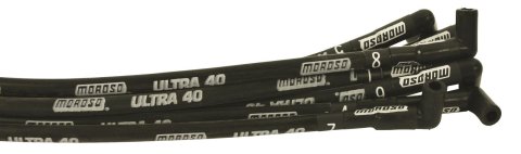 Moroso Chevrolet Small Block Ignition Wire Set - Ultra 40 - Sleeved - Non-HEI - 90 Degree - Black