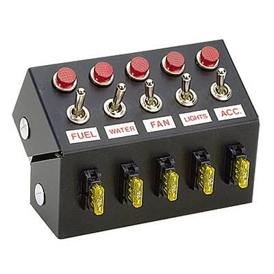 Moroso Toggle Switch Panel - Cage Mount - 5.5in - Five On/Off Switches