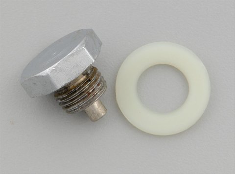 Moroso Oil Pan Drain Plug w/Nylon Washer - Chrome
