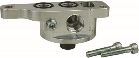 Moroso GM LS -10AN Accumulator Input Spin On Oil Filter Adapter (For Moroso Outbound Rail Oil Pan)