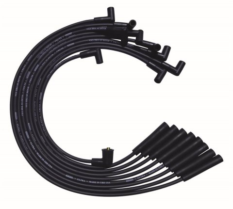 Moroso BB Ford 351C/390/429/460 Unsleeved HEI 135 Deg Boots Ultra Spark Plug Wire Set - Black