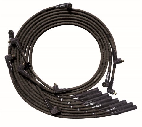 Moroso BB Chrysler Mopar Str Plug End Non-HEI Sleeved Ultra Spark Plug Wire Set - Black