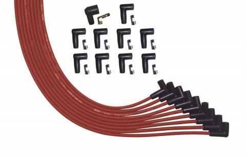 Moroso V8 Universal 90 Deg Plug HEI Distributor Ultra Spark Plug Wire Set - Red