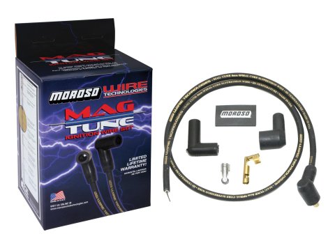 Moroso Universal Mag Tune 90 Degree Ignition Wire Set - Black