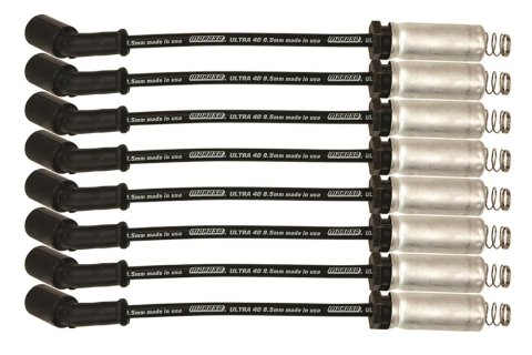 Moroso GM LS/LT 8.5mm Ultra 40 11in Long Wire Set w/Alum Heatshield - Black