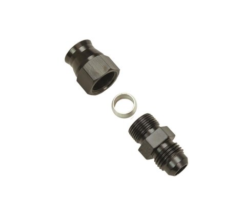 Moroso Aluminum Fitting Adapter 6AN Male to 3/8in Tube Compression - Black