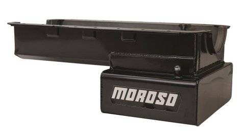 Moroso Ford 351W Road Race Front Sump 8 Inch Deep Steel Oil Pan - Black Powder Coat