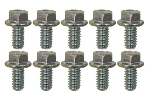 Moroso 1/4in-20 x .500in Serrated Zinc Flange Bolt - 10 Pack