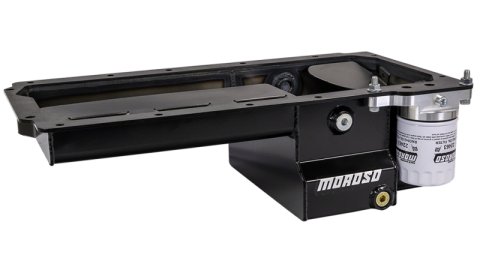 Moroso Dart LS Next Gen 3 Skirted Block Early F-Body Baffled Drain Back Steel Oil Pan - Black