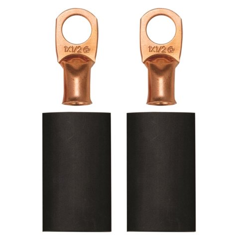 Moroso 1GA Wire 1/2in Dia Stud Crimp/Solder Battery Cable Terminal Kit (2 Pack)