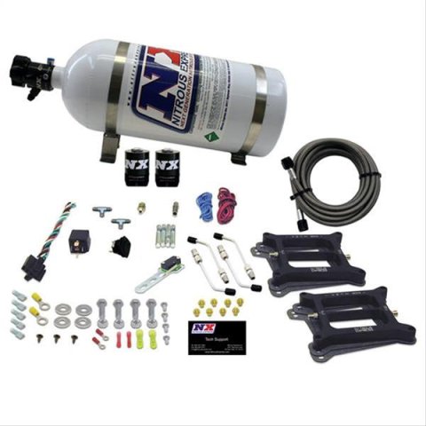 Nitrous Express Dual/4150/Gasoline Nitrous Kit (50-300HP) w/10lb Bottle