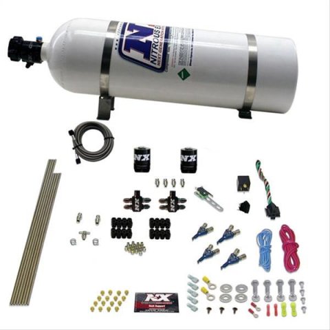 Nitrous Express 4 Cyl Gasoline EFI Nitrous Kit (50-250HP) w/15lb Bottle