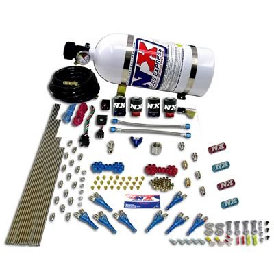 Nitrous Express Street Shark Gas 4 Solenoids Nitrous Kit (100-150-250HP) w/5lb Bottle