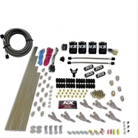 Nitrous Express Vortech Nozzle Nitrous Kit (200-500HP) Gas w/Dist Block & 4 Solenoids w/o Bottle