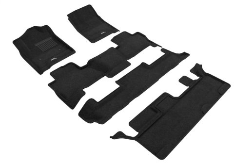 3D MAXpider 15-20 Chevrolet Tahoe With Bench 2nd Row Elegant 1st 2nd 3rd Row - Floor Mat Set (Black)