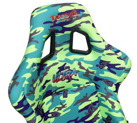 NRG FRP Bucket Seat PRISMA Green Camo Edition Vegan Matl. w/ Phone Pkt. - Green Pearl Back - Medium