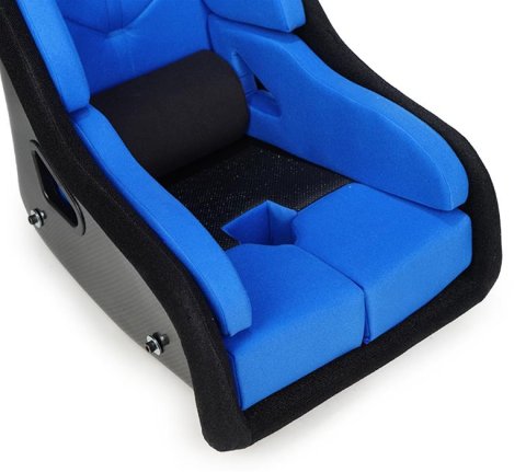 NRG FIA Competition Seat w/ Head Containment & Comp Fabric Velcro Paddings Snug Thick Cushion - Blue