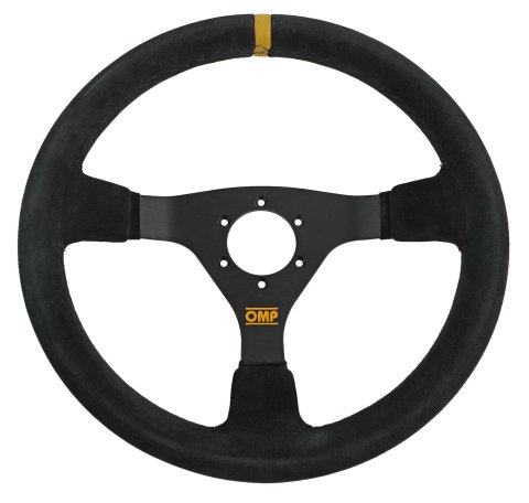 OMP WRC Mid-Depth 350mm Dished - Small Suede (Black)