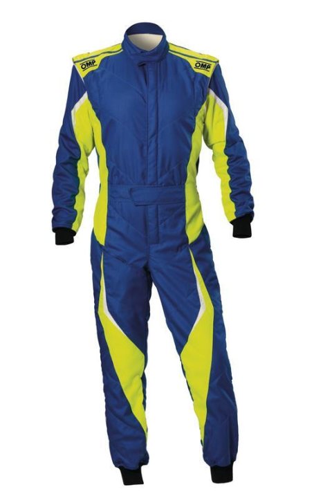OMP Tecnica Evo Suit Black/Yellow Size 56 Fia 8856-2018+SFI